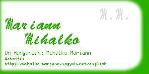 mariann mihalko business card